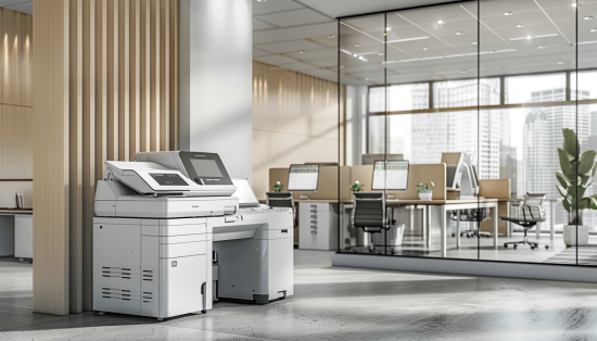 Best Copier Lease in Manhattan - A modern office setup with advanced copier machines, designed for efficient document management and productivity.